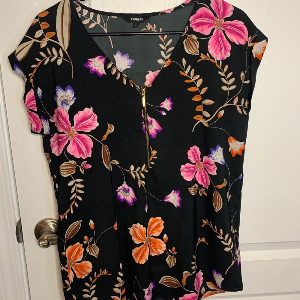 Express dress shirt with gold zipper